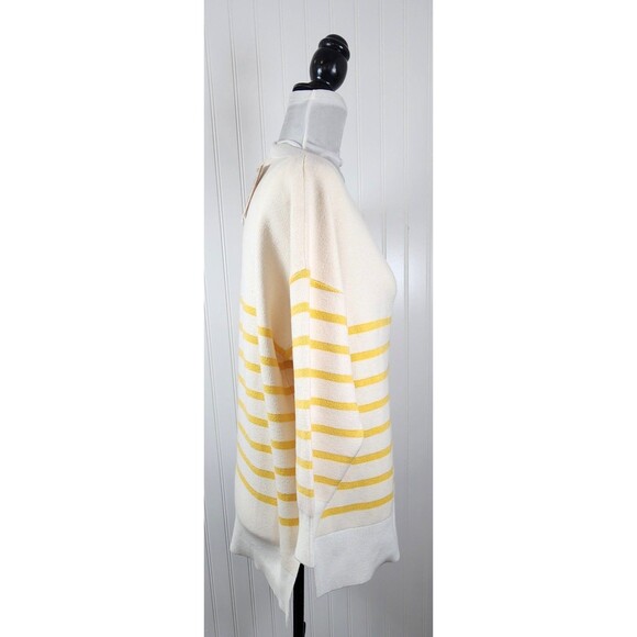 Philosophy White & Yellow Striped V Neck 3/4 Sleeve Sweater Women's Size 1X - Picture 3 of 16